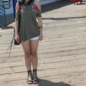 Francescas Collection Cold Shoulder Top